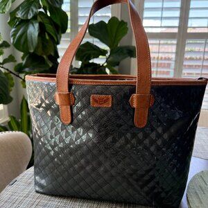 Consuela Silver Metallic Candy Crush Zipper Tote